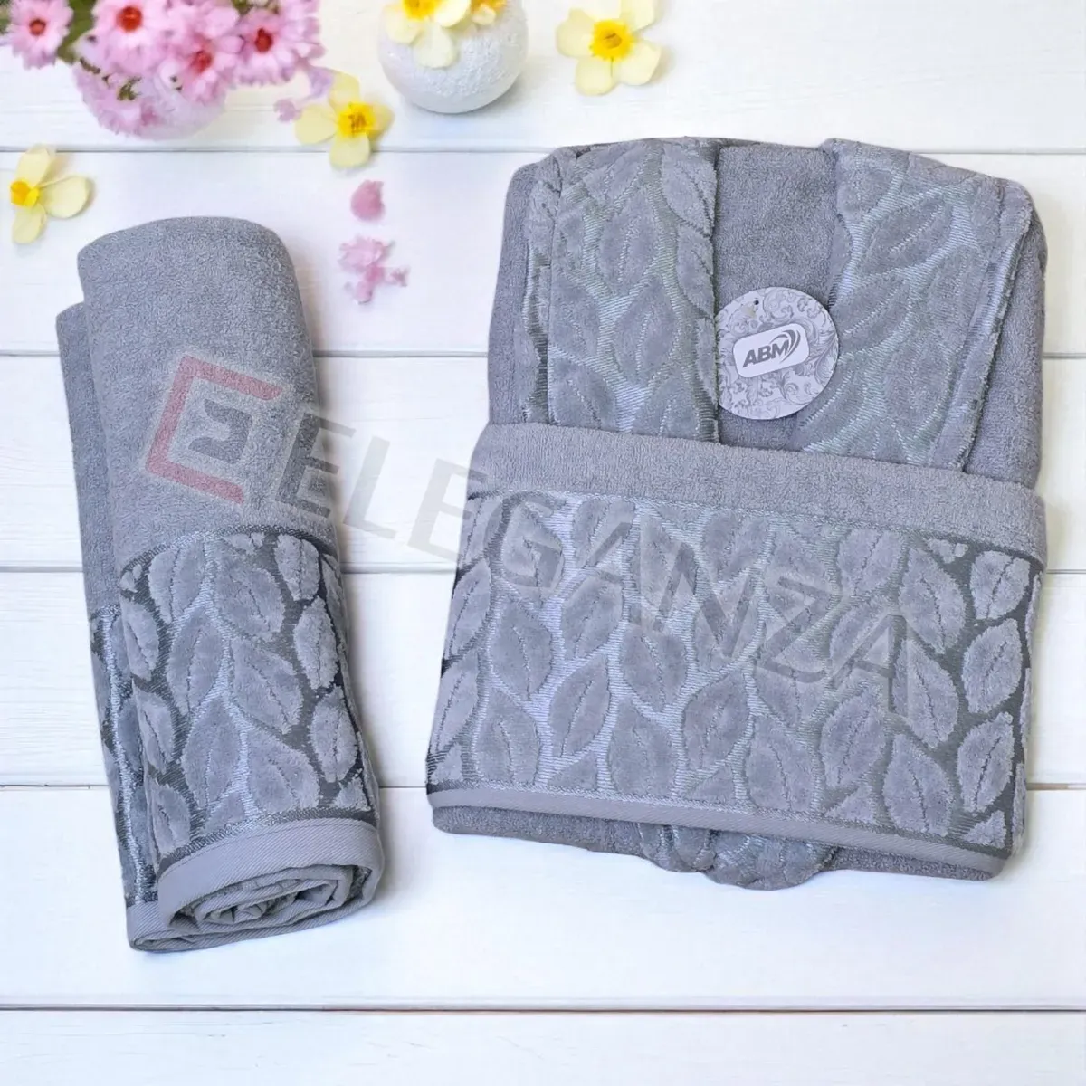 Cap de Bain  Velour ABM 3PCS - Gris