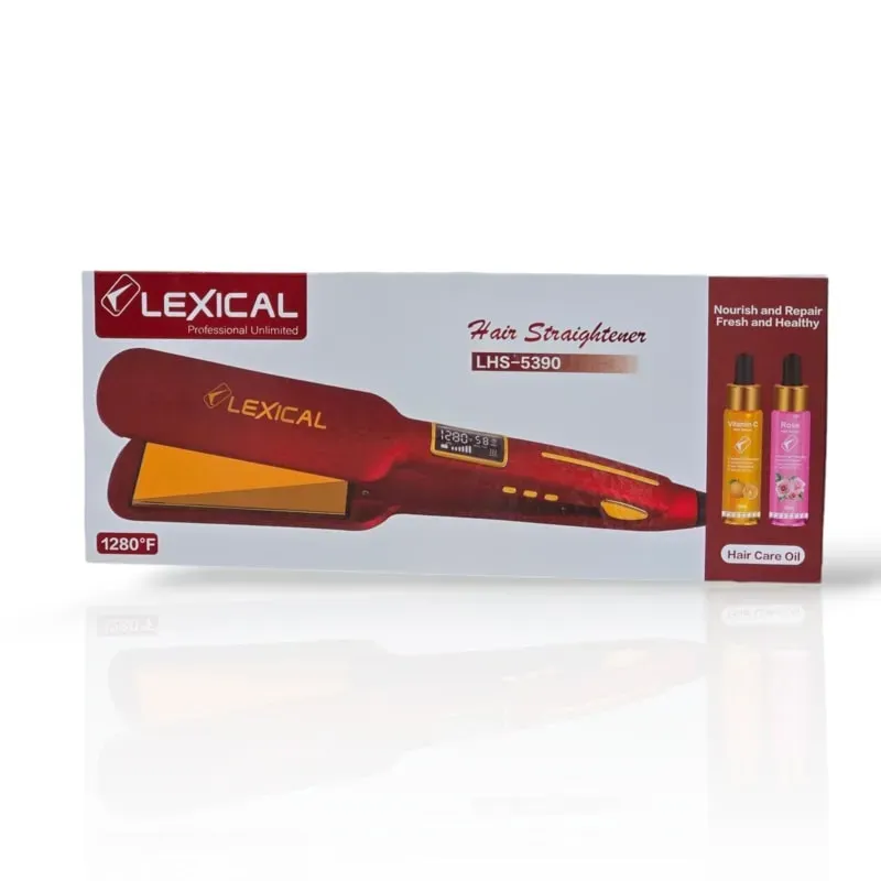 Plaque Cheveux avec Sérum Gratuit Lexical LHS-5390 65 Watts  Rouge