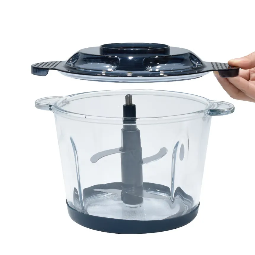 Hachoir Électrique Lexical LCH-1911 Violet – 2L - 300W - Bol Verre - 3 Vitesses - Lames Inox